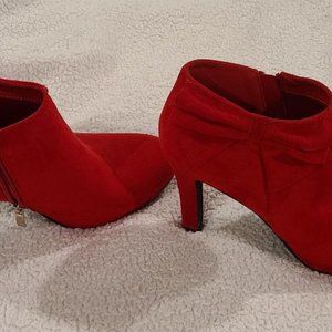 Red velvet booties